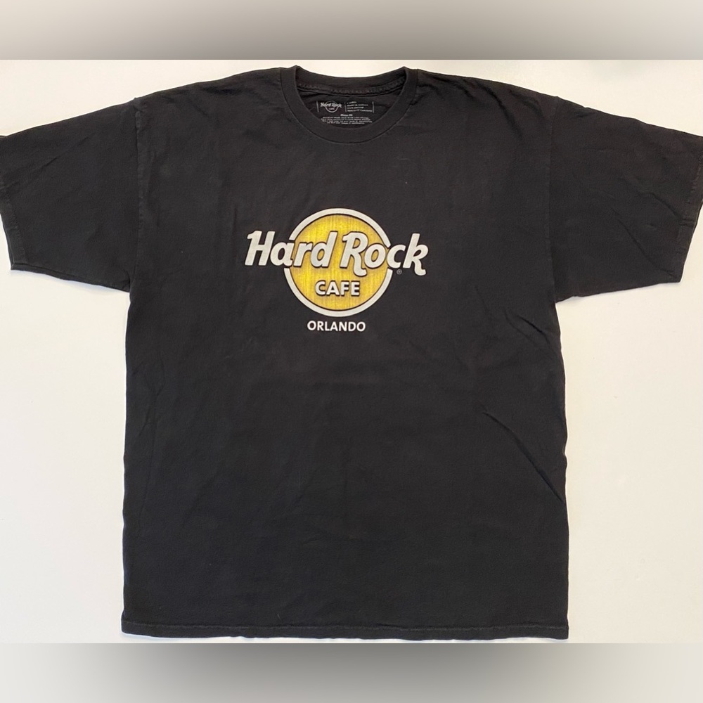 Hard Rock Orlando Cafe 3-D Textured Raised Graphic X-Large Black T-Shirt